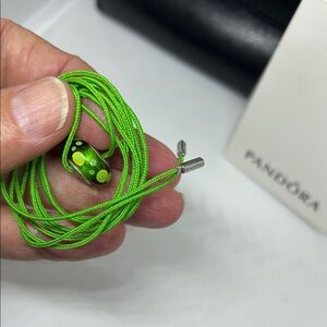 Pandora Vibrant Green Necklace with Murano Glass Charm